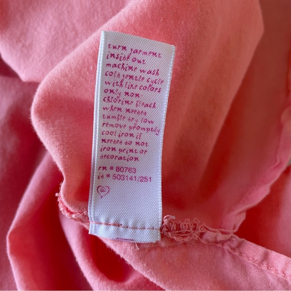 Y2K Victoria’s Secret 100% Cotton Pink Pajama Set, Chainstitch Heart Embroidery - Picture 7 of 9